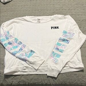 PINK White Long Sleeve Top